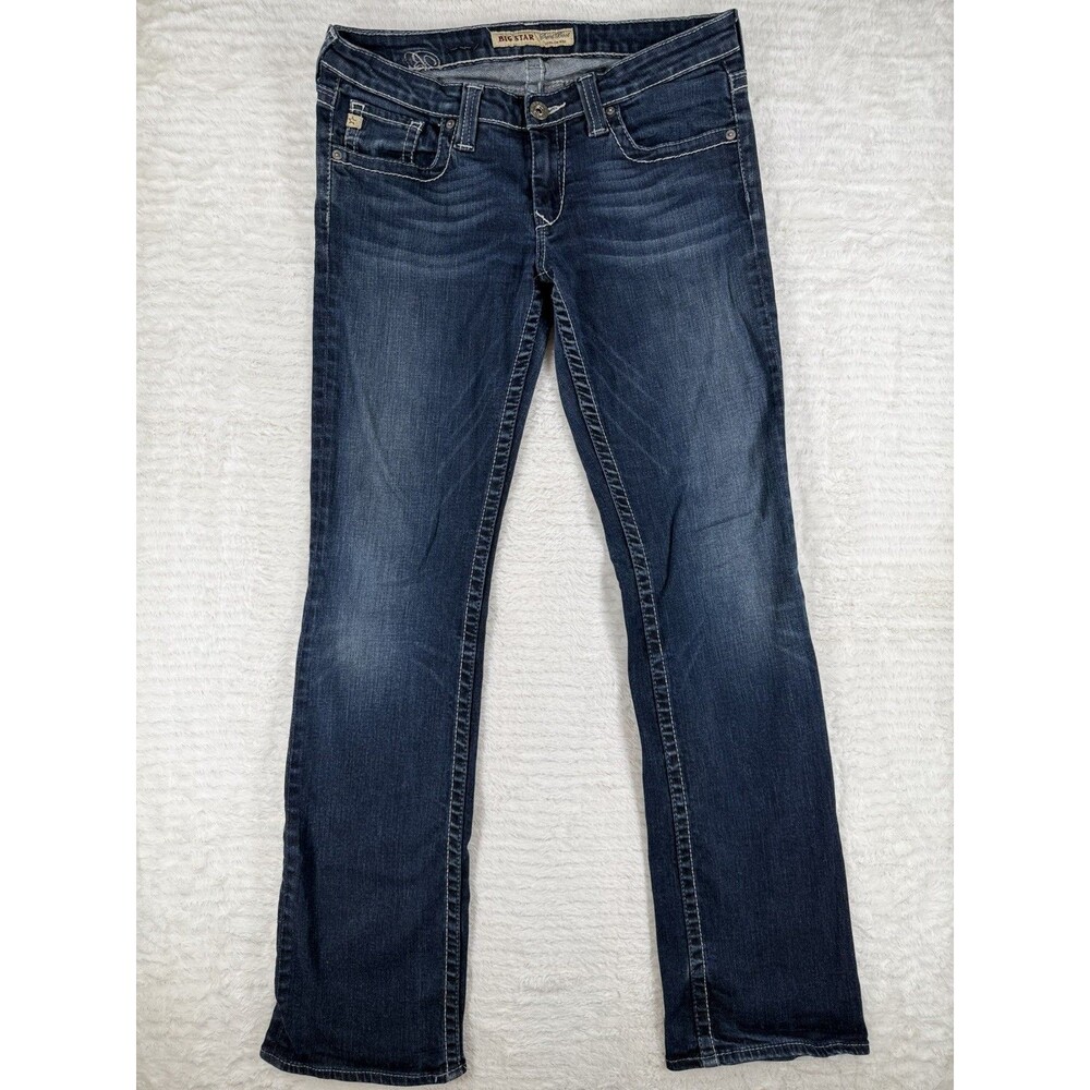 Big Star Low Rise Bootcut Jeans Size 30L Embellished Embroidered Pockets EUC